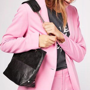 Pelechecoco Black Leather Chain Strap Bag Reworked Vintage